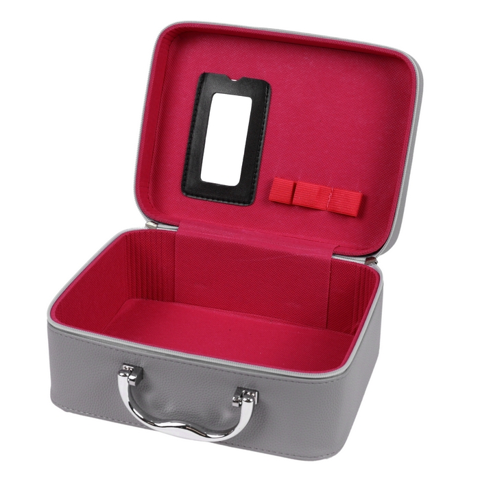 Cosmetics organizer, GS, 3 pieces, Eco Leather, Gray, 24.5x19x11.5 cm, 22.5x16x9 cm, 19.5x12.5 cm