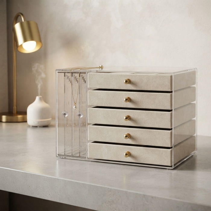 Storage organizer, GS, MDF, 7 compartiments, 22.5x16.5x14 cm, Various Colors