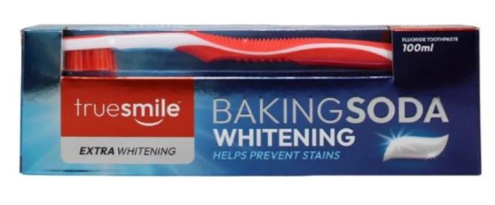 Set pasta de dinti cu periuta, TRUE SMILE, 100 ml, Baking soda, Pentru Adulti, Pasta de dinti