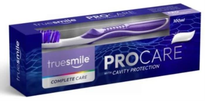 Set pasta de dinti cu periuta, TRUE SMILE, 100 ml, Complete Care, Cavity Protection, Pentru Adulti