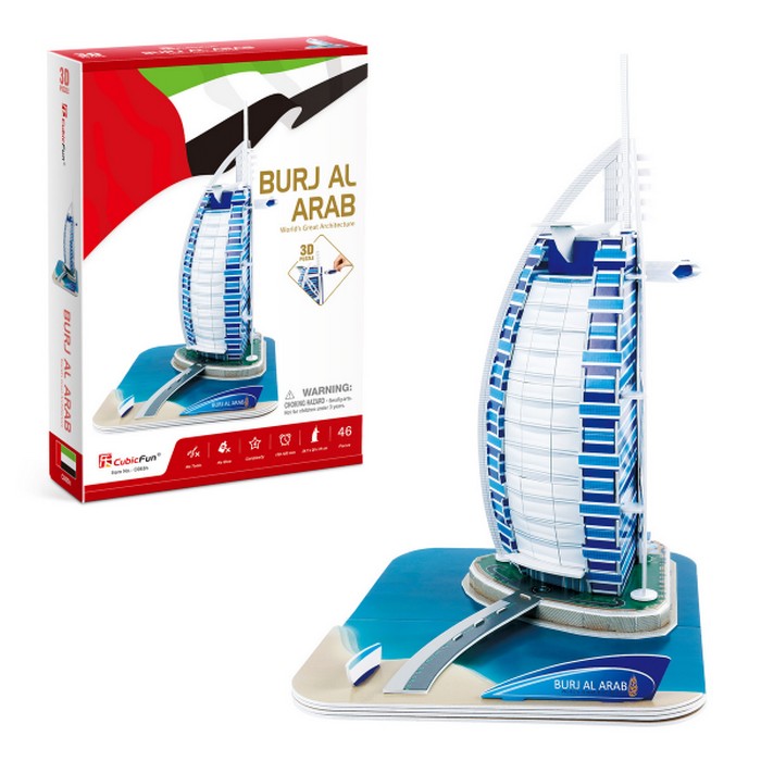 Puzzle, CUBICFUN, 3D, Burj al-Arab, Carton, 5+