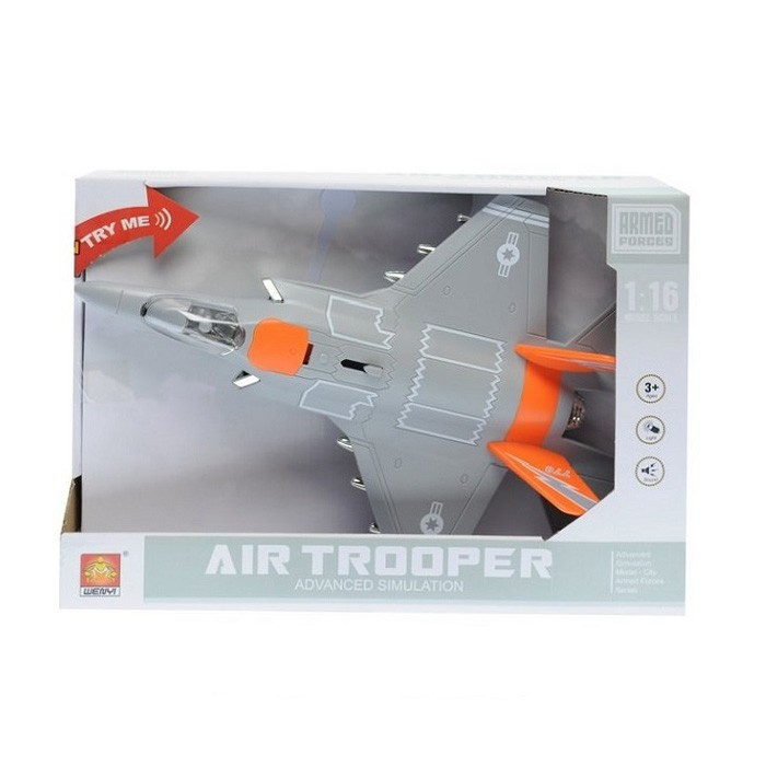 Jucarie interactiva avion, Wenyi, De inertie, Sur/Portocaliu, 32cm, 22.5cm, 9.5cm, Plastic, 3+