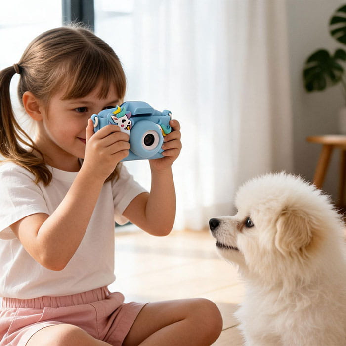 Aparat foto copii, GS, Silicon, Unicorn, 3+, Albastru