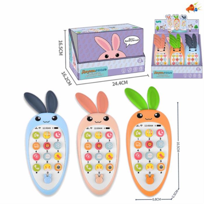 Musical toy telephone, Essa Toys, Interactive, Carrot, Plastic, light&sounds, 3+