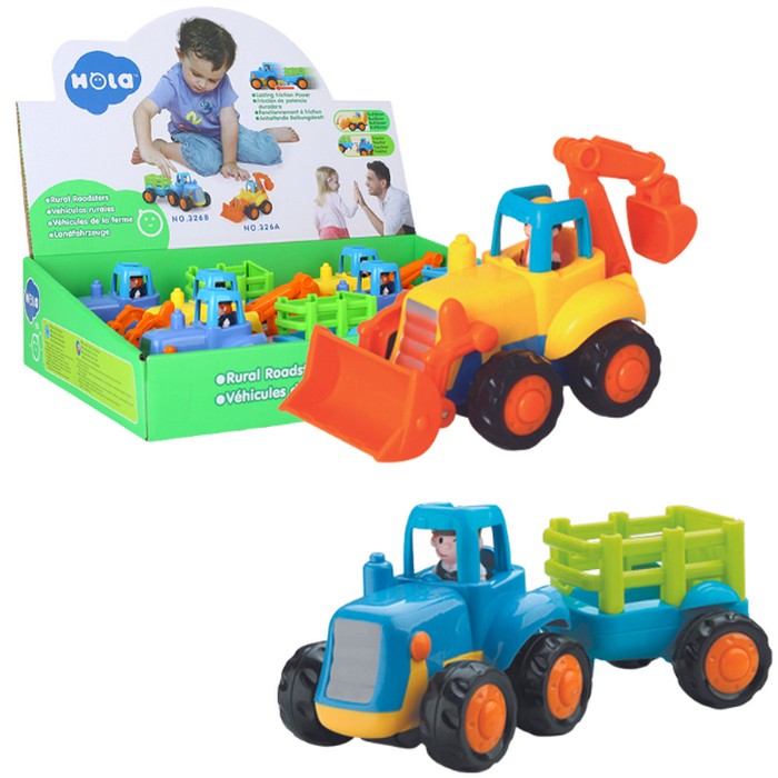 Jucarie masinuta, HOLA TOYS, Buldozer si Tractor, Plastic, 1+