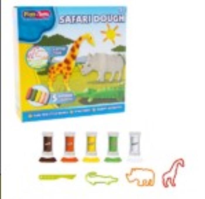Set de modelare, PLAY TOYS, Animale din jungla, 5 culori, 3+