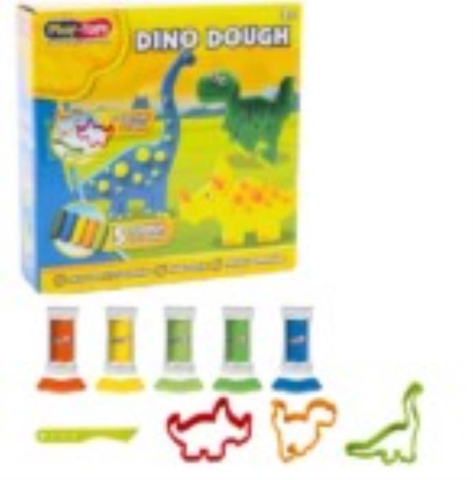 Set de modelare, PLAY TOYS, Dinozaur, 5 culori, 3+