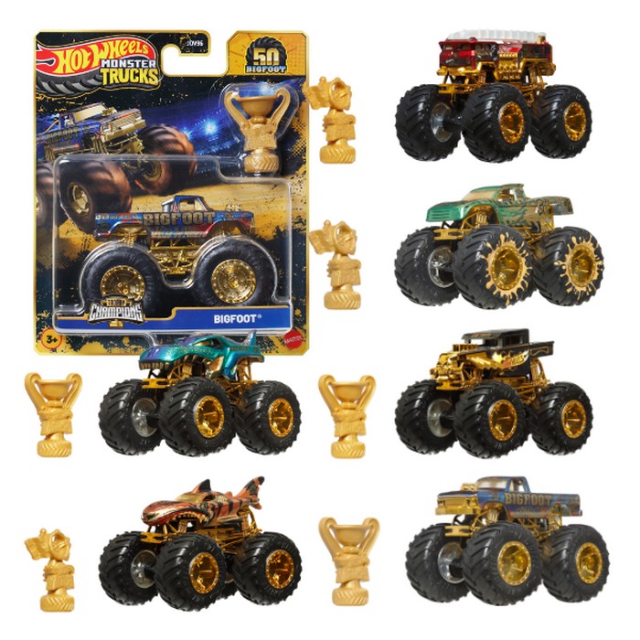 Jucarie masina, Hot Wheels, Monster Trucks, Plastic/Metal, 3+