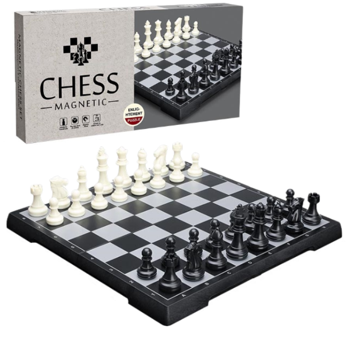 Sah magnetic, Board Games, 6+, Metal/Plastic, Alb/Negru
