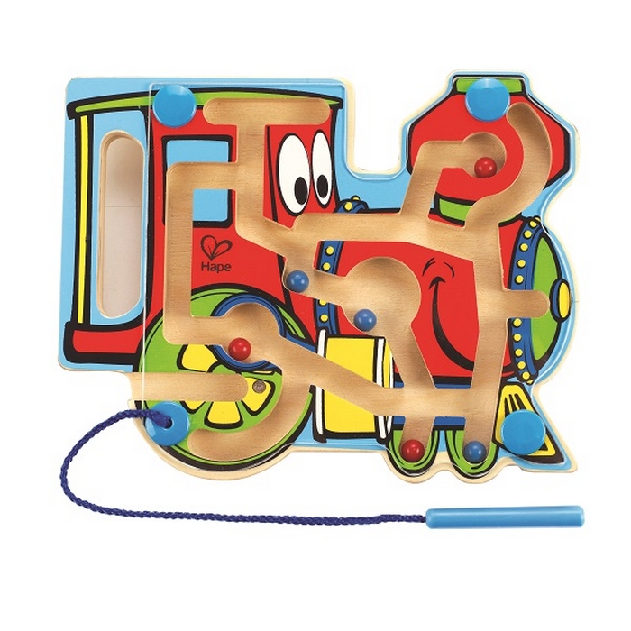 Jucarie dezvoltare, Hape, Labirint magnetic – Peste, Lemn, 1+