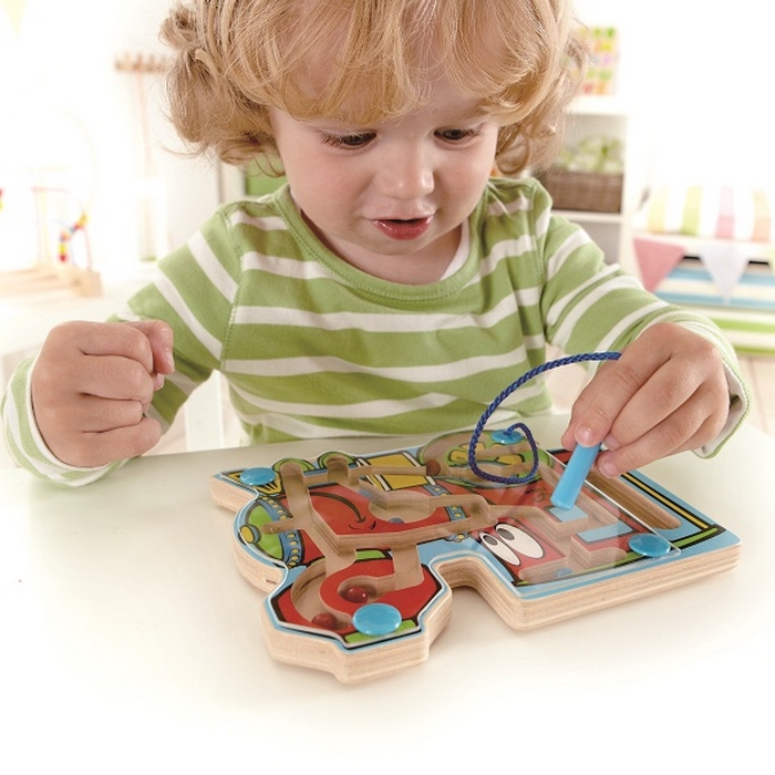 Jucarie dezvoltare, Hape, Labirint magnetic – Peste, Lemn, 1+