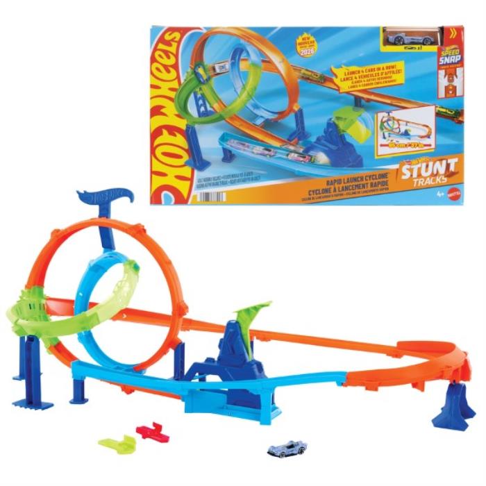 Jucarie traseu masinuta, Hot Wheels, 2 buc, 4+, Plastic