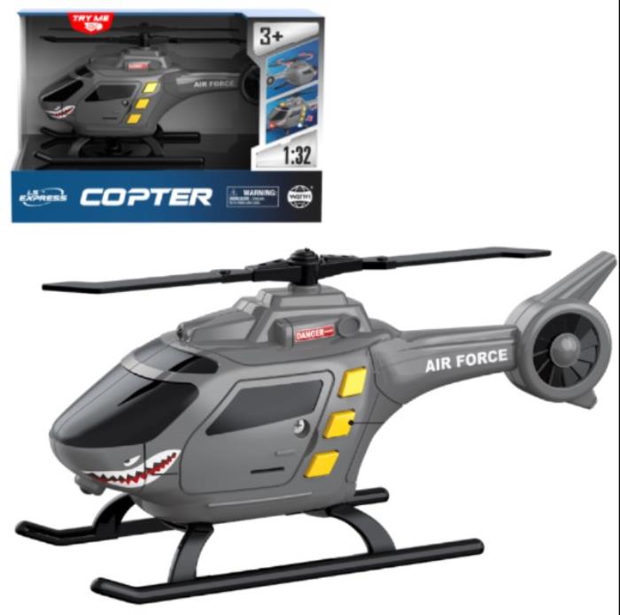Jucarie, Wenyi, Elicopter, MILITARY, 3+, lumina/sunete, Gri