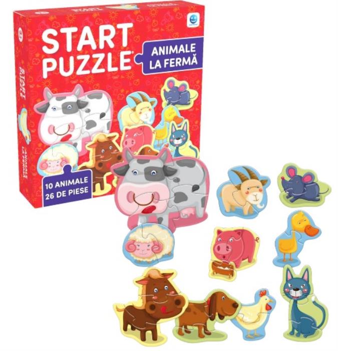 Puzzle, NORIEL, 24 elemente, Animale la ferma, 3-6 ani, Carton