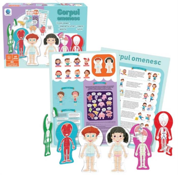 Puzzle, NORIEL, 60 elemente, Corpul Uman, 5+, Carton
