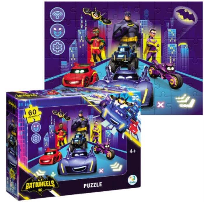 Puzzle, DODO, Originea Batwheels, 60 elemente, 6-12 ani