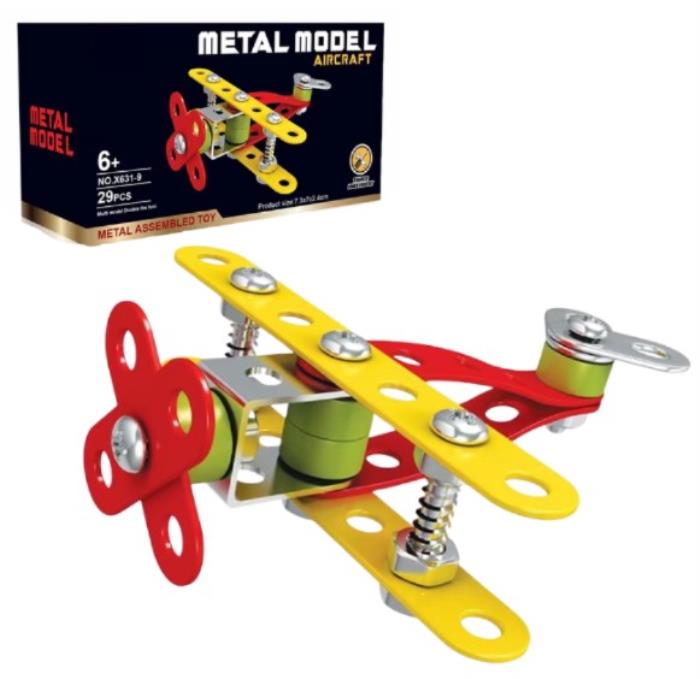 Set constructie, Essa Toys, Avion, 6-12 ani, Metal, 29 elemente