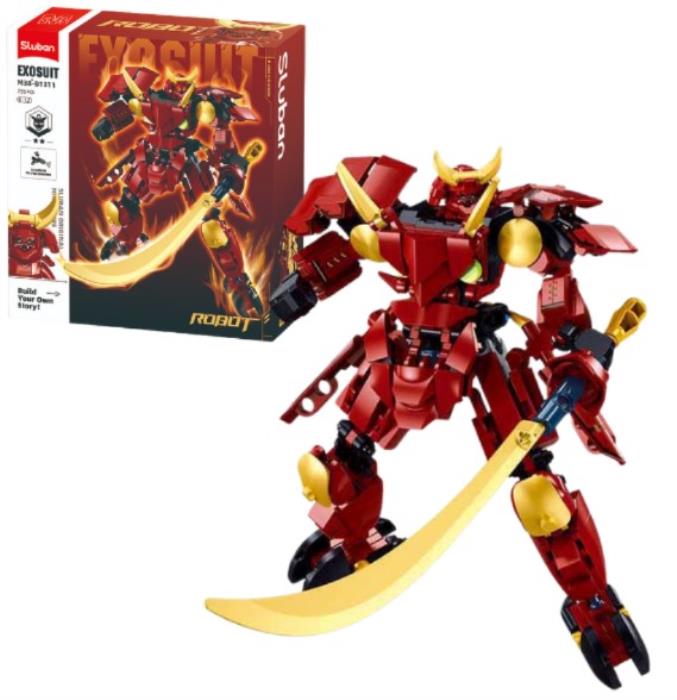 Set constructie, SLUBAN, Samuraiul Rosu, Plastic, 236 elemente, 6-12 ani