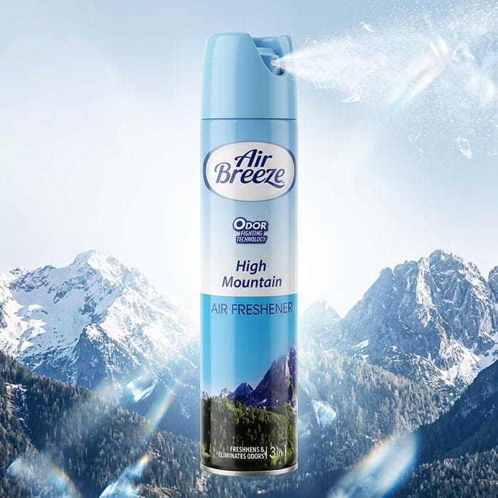 Освежитель воздуха, AIR BREEZE, 300ml, High mountains, Aerosol, Blue