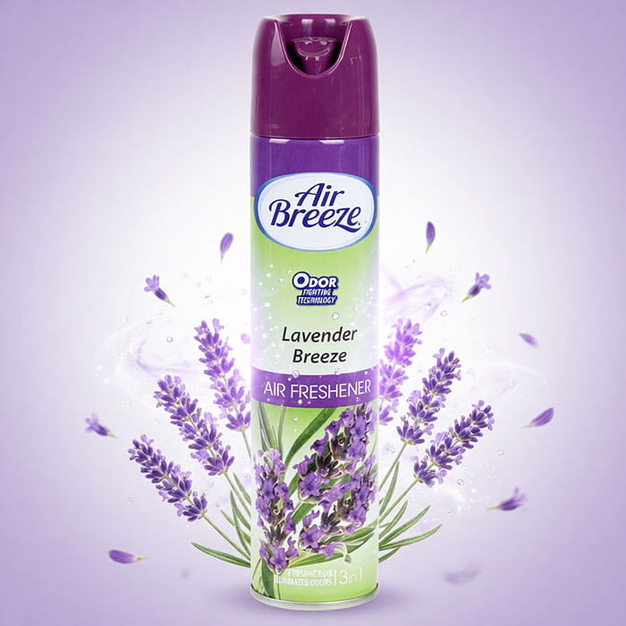 Air freshener, AIR BREEZE, 300ml, Lavender, Aerosol, mauve
