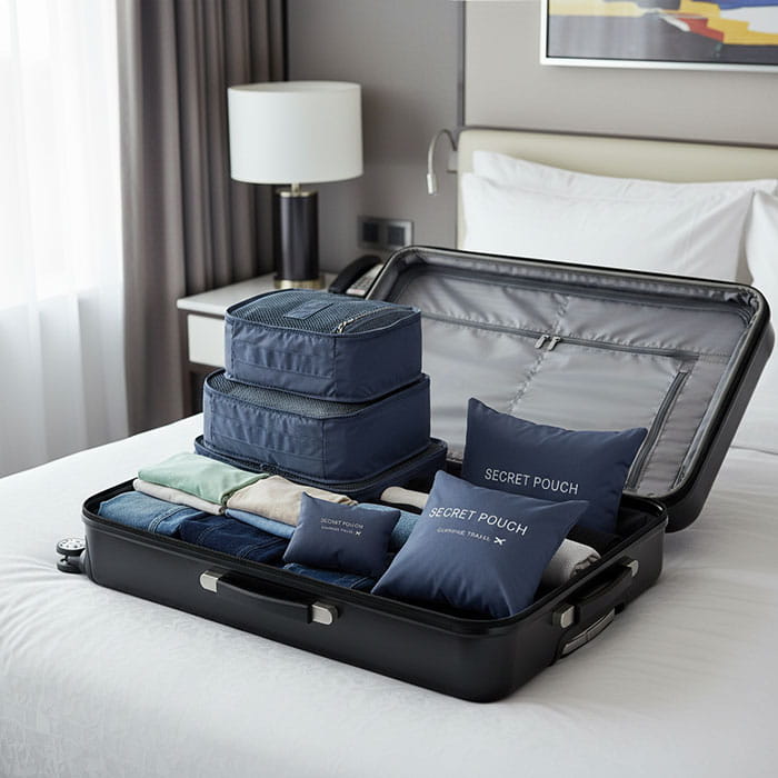 Organizator de bagaj, GS, Textil, 6 piese, Diverse Culori, Organizator de bagaj
