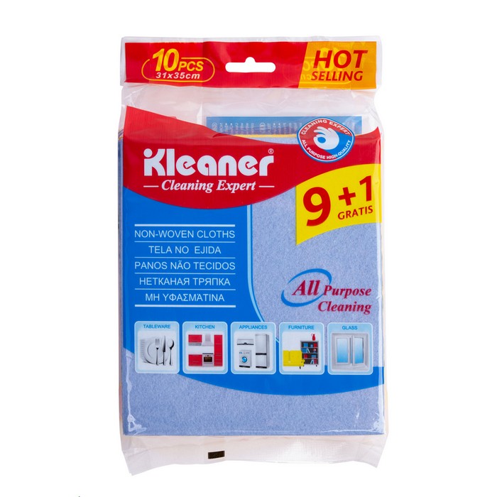 Set lavete, KLEANER, 10 piese, Viscoza, 31x35 cm, Diverse Culori
