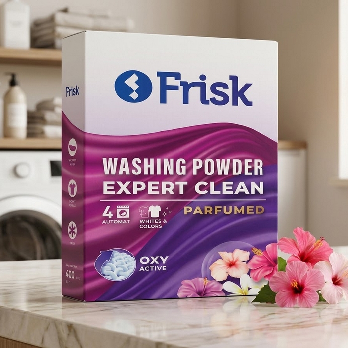 Detergent rufe, FRISK, Pudra, 400g, Expert Clean, Universal, Perfume
