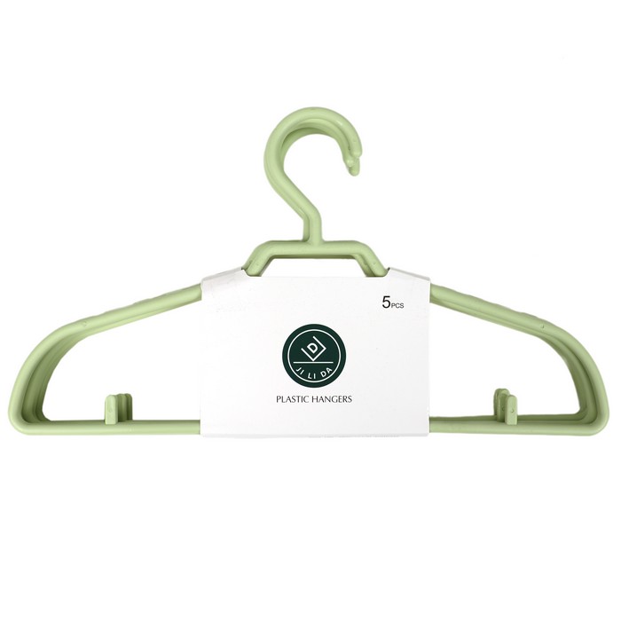 Set of hangers, JI LI DA, 5 pcs, Plastic, 43.5cm, Various Colors