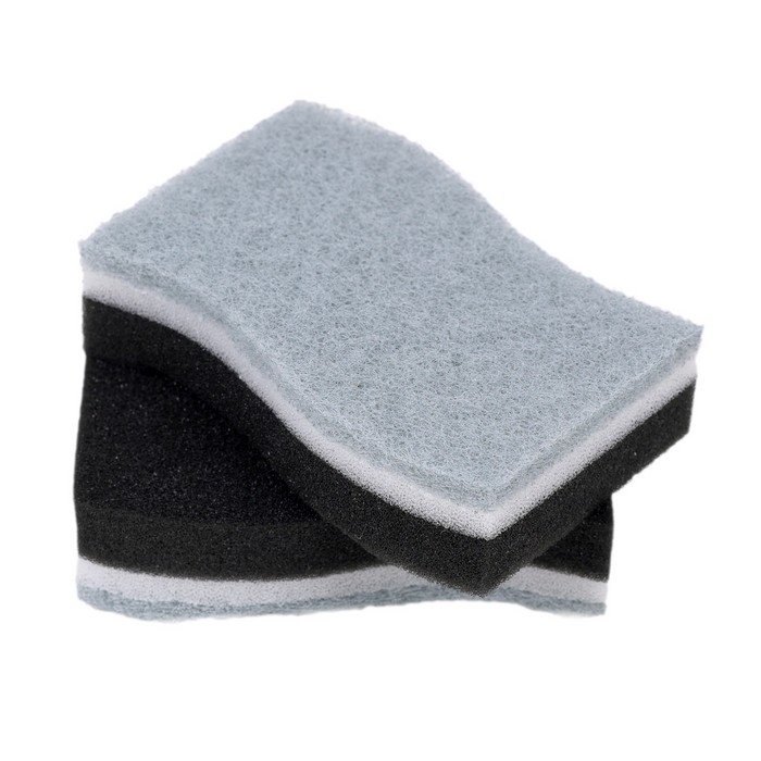 Dish sponge set, KOLIFU, 2 pieces, Polyurethane foam, Black/Gray