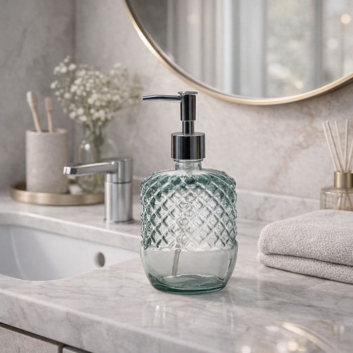 Soap dispenser, SAN MIGUEL, Glass, 550ml, Transparent, Diamant