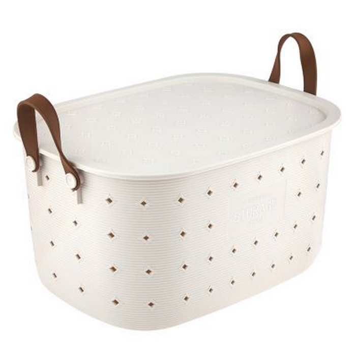 Cutie depozitare, FASHION STORAGE, Plastic, 34x26x18.5 cm, Alb, Cu capac