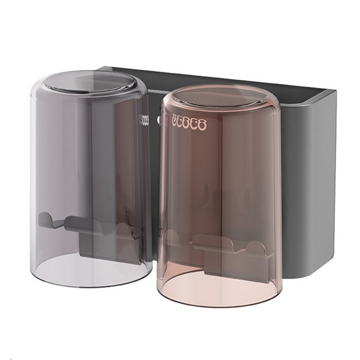 Suport periute, ECOCO, Metal/Sticla, 12x15x11.2 cm, Roz/Gri, Suspendabil