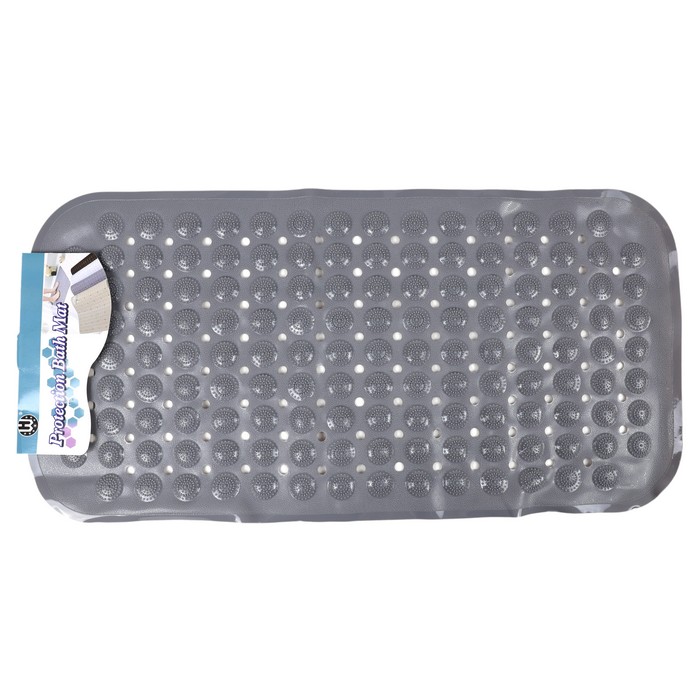 Bathroom rug, BATH MAT, Rubber, 35x70cm, Gray, Rectangle