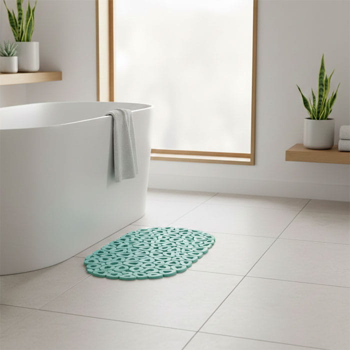 Коврик для ванной комнаты, BATH MAT, Резинка, 37x68 см, Различные Цвета, Прямоугольник с закругленными углами
