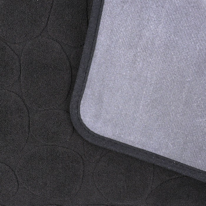 Bathroom rug, CARPET, Microfiber, 40x60 cm, Rounded rectangle, Black