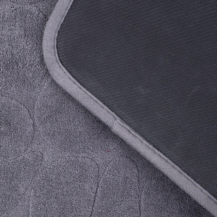 Covoras baie, CARPET, Microfibra, 40x60 cm, Gri Deschis, Dreptunghi rotunjit