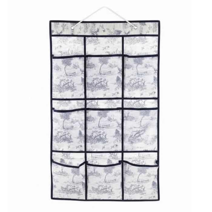 Организатор, GS, Для одежды, Для обуви, Полиэстер, 9 отсеков, Белый/Синий