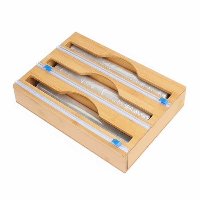 Организатор, GS, Для фольги, Бамбук, 3 отсеков, 33.5x21.8x8 см