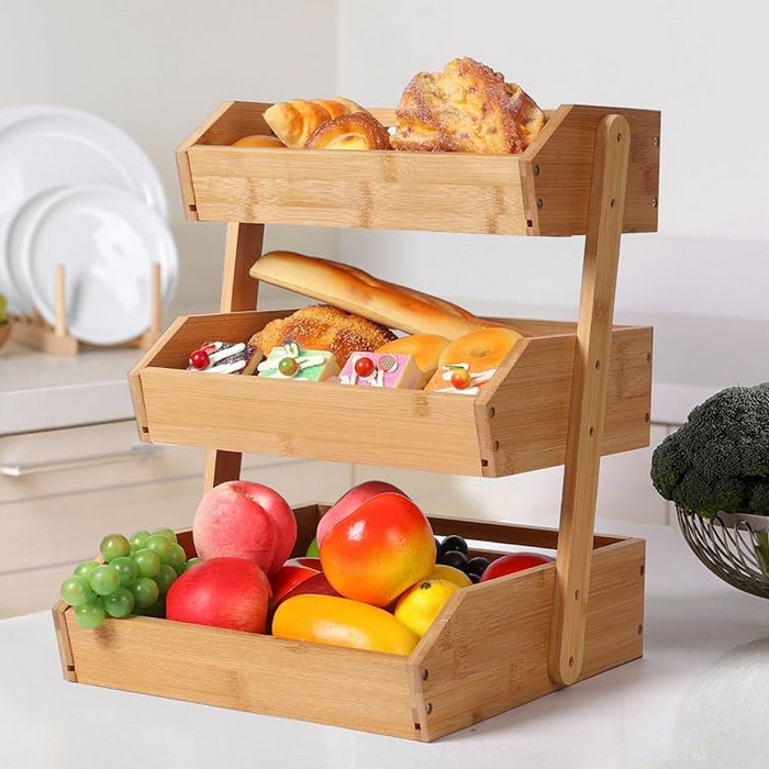 Полка, GS, Бамбук, 3 отсеков, 41x33 см