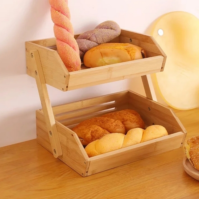 Полка, GS, Бамбук, 2 отсеков, 24x27 см