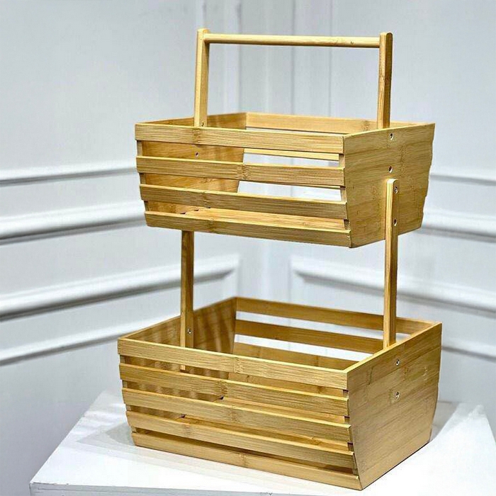 Полка, GS, Бамбук, 2 отсеков, 53x29cm