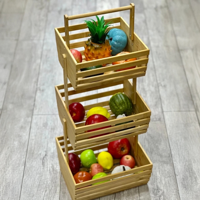 Полка, GS, Бамбук, 3 отсеков, 78x25 см