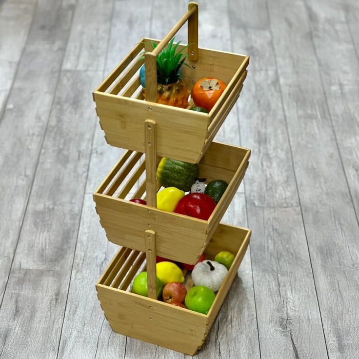 Полка, GS, Бамбук, 3 отсеков, 78x25 см