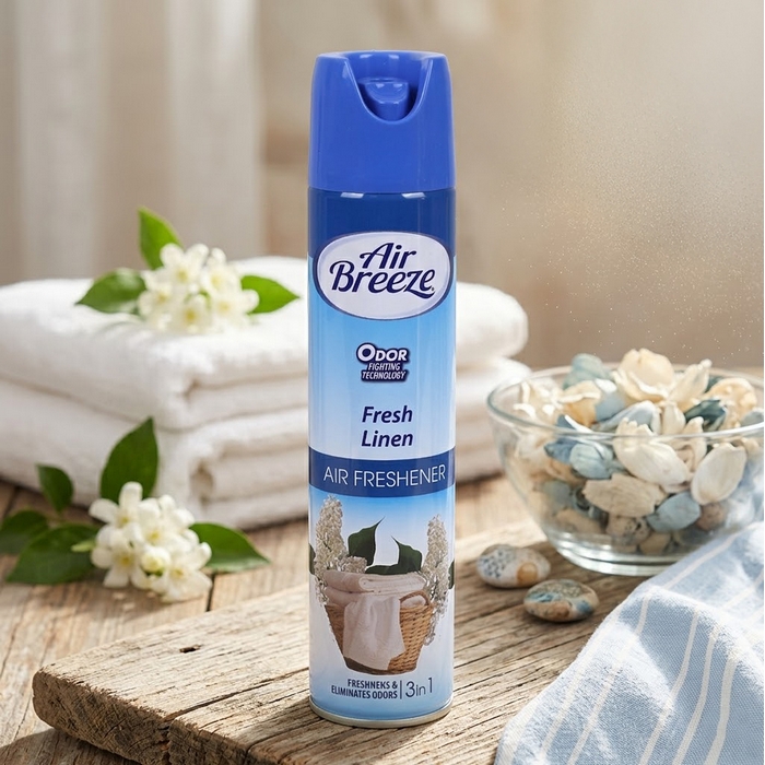 Room freshener, AIR BREEZE, 300 ml, Fresh linnen, Blue