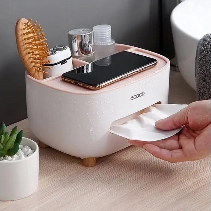 Suport servetele, ECOCO, Plastic, Pentru Birou, Diverse Culori