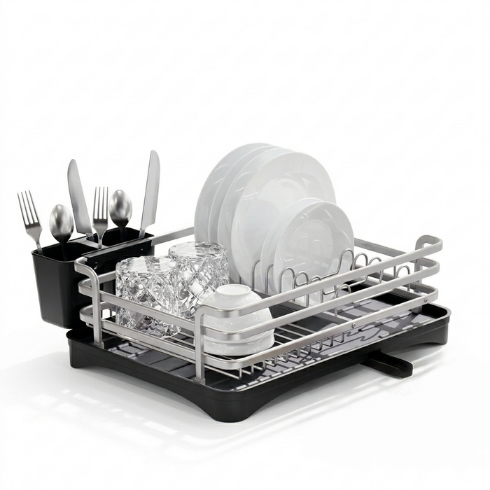 Сушилка для посуды, GS, Алюминий Сплав, 42 см, 30 см, 14 cm, Cеребристый