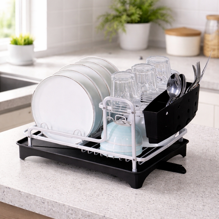 Сушилка для посуды, GS, Алюминий Сплав, 40 см, 29 см, 26 см, Черный