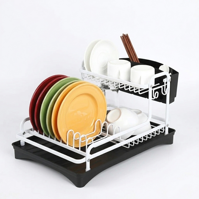 Сушилка для посуды, GS, Алюминий Сплав, 45 см, 31 см, 22 см, Белый /Черный