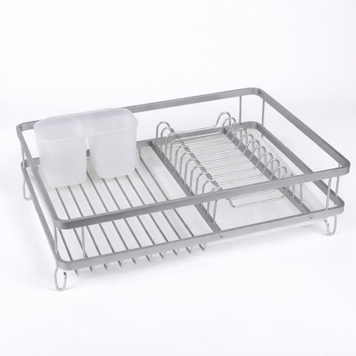 Сушилка для посуды, GS, Алюминий Сплав, 42 см, 30 см, 13 см, Cеребристый