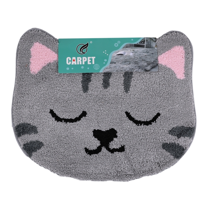 Carpet, GS, 50x60 cm, Inside, Plush, Gray, Cat